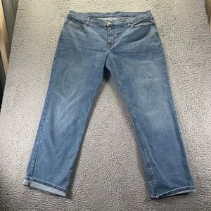 L.L. Bean BeanFlex Jeans Mens 42x32 Blue Denim Cotton Straight Stretch Workwear